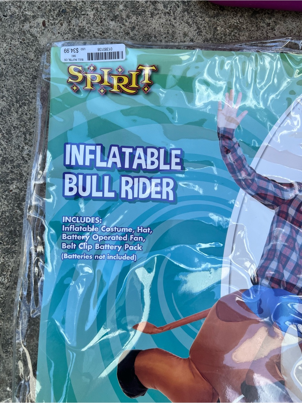 Spirit Inflatable Bull Rider Costume Child One Size Fits Most - Picture 2 of 6